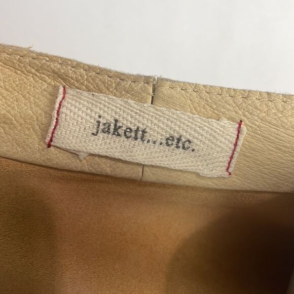 Tan Drape Front Black Sleeves Jacket - Picture 4 of 5